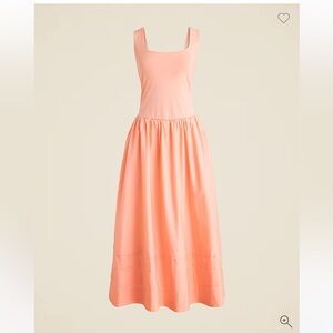 J. Crew Orange Pleated A-Line Maxi Dress Resort Wear